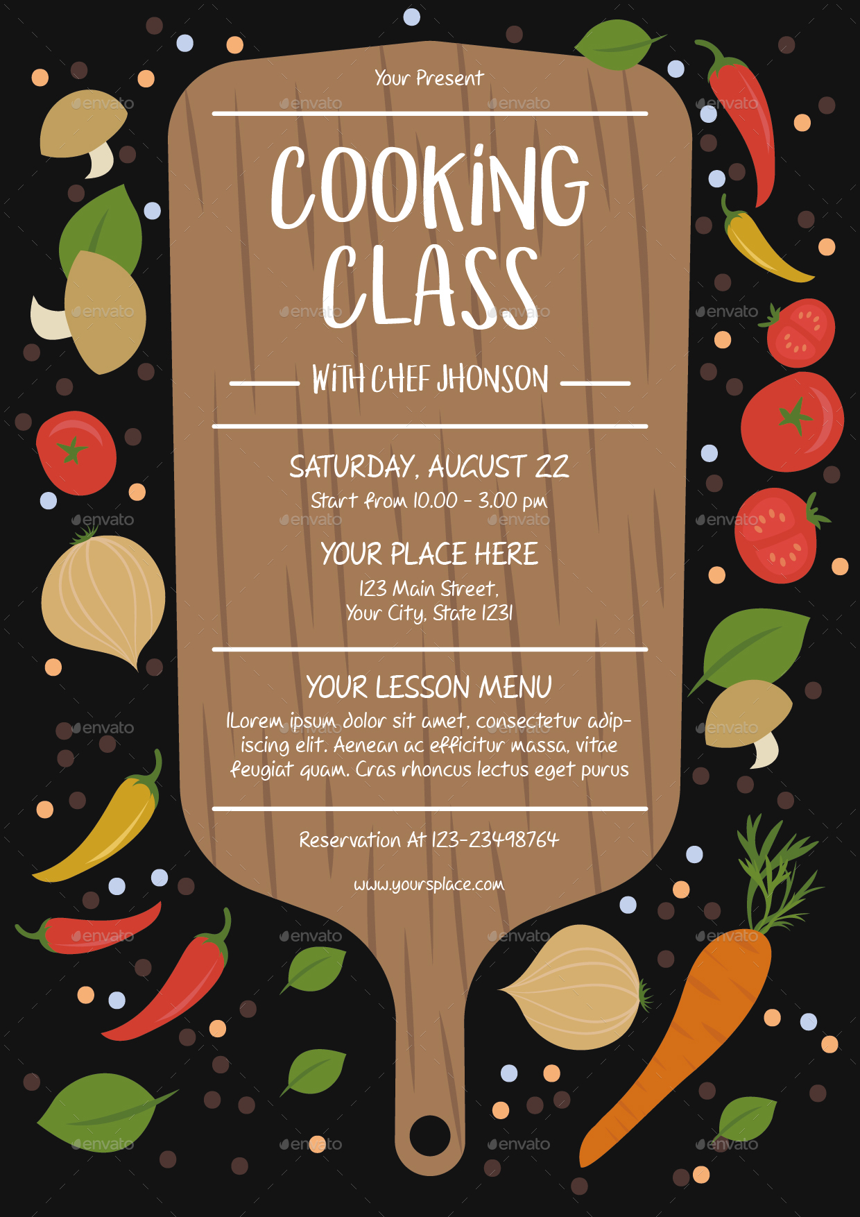 COOKING CLASS Flyer Template Cooking classes for kids, Art lessons